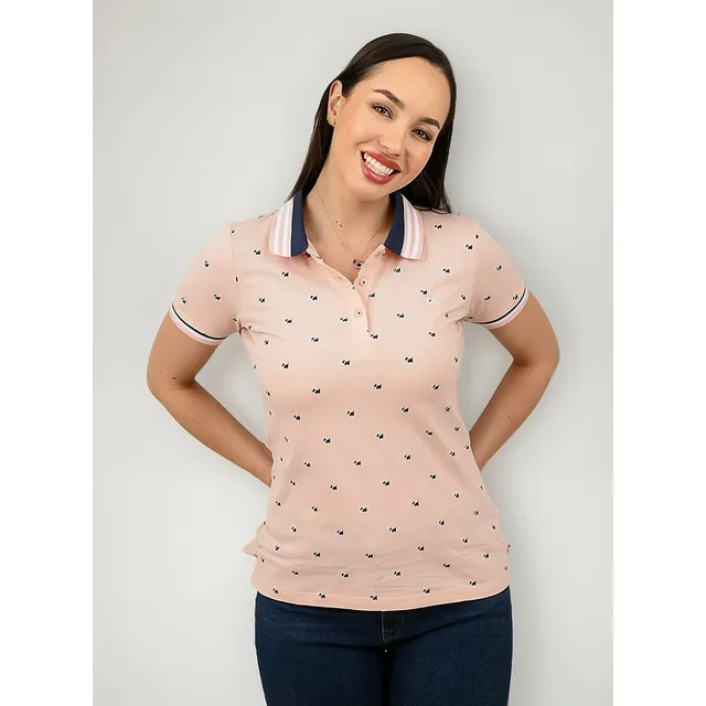 Playera Polo Ferrioni Para Dama (color Rosa M17003)