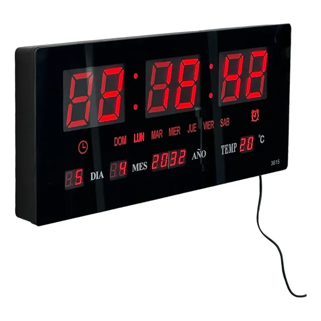 Reloj Led Digital Calendario De Pared Grande