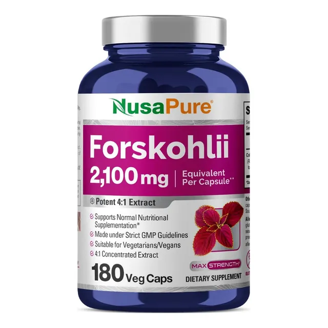 Forskolina 2100 Mg Nusapure 180 Cápsulas Vegetales Sin Sabor