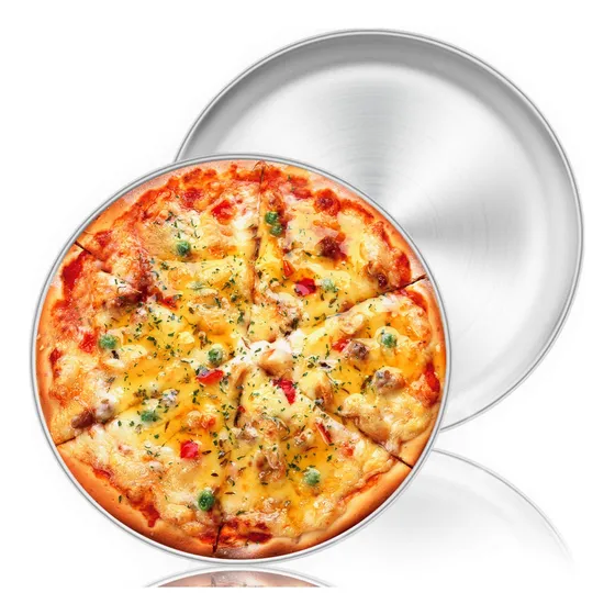Sarten Para Pizza Acero Inoxidable 13.1 In 2 Unidad