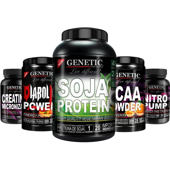 Anabol 5 Vegano Proteina Pre Post Entreno Creatina Genetic