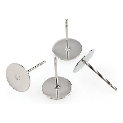 Bases Para Aros 8mm Bisutería B5- B Plateado Paq 200 Unds