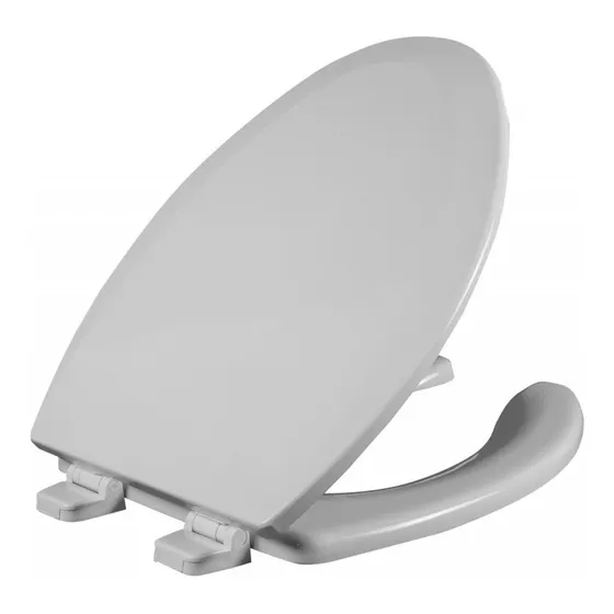 Asiento Para Sanitario Alargado De Madera Color Blanco Blanco