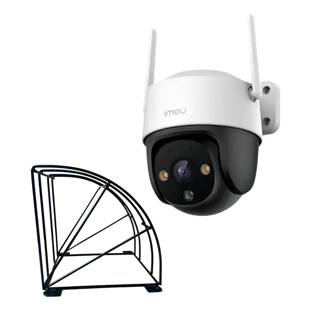 Kit Cronos Cámara Imou Ptz Wifi Ipc-s41fen 4mp + Estructura Metalica + Accesorios - Kit Cctv S41fen-protec Cámara Full Color Con Microfono Y Altavoz Incorporado Seguimiento Inteligente