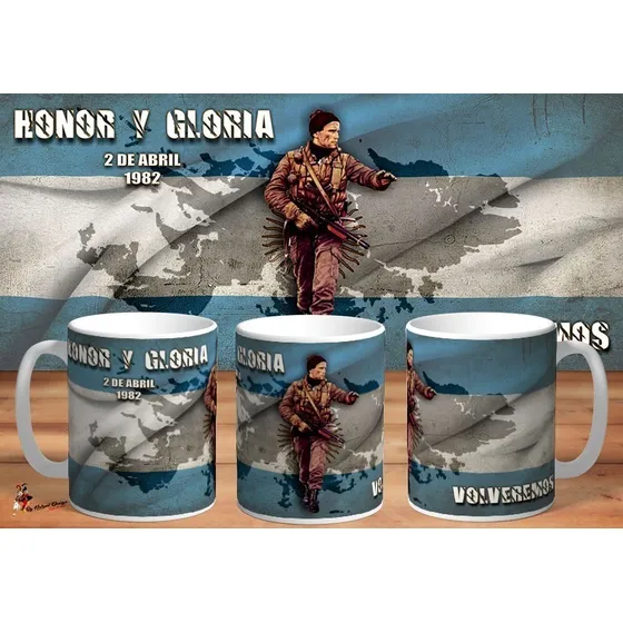Taza Islas Malvinas Honor Y Gloria...volveremos Art 4k 02