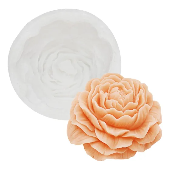 Molde Silicona Mini Peonia Flor Rosa Velas