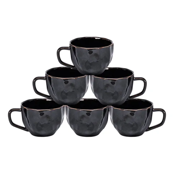 Kit Jogo 6 Xicarasporcelana Prisma Café Chá 200ml Cores