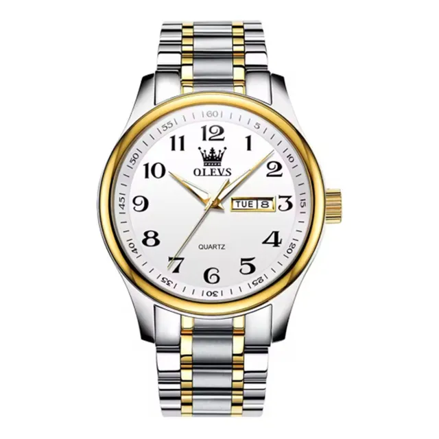 Olevs-reloj De Cuarzo Clásico Hombre, Fechero, Luminoso