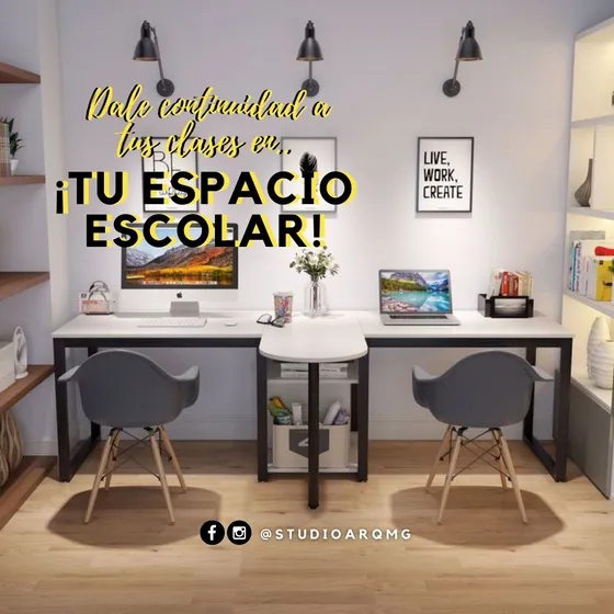 Escritorio Y Espacio Escolar Para La Casa #6