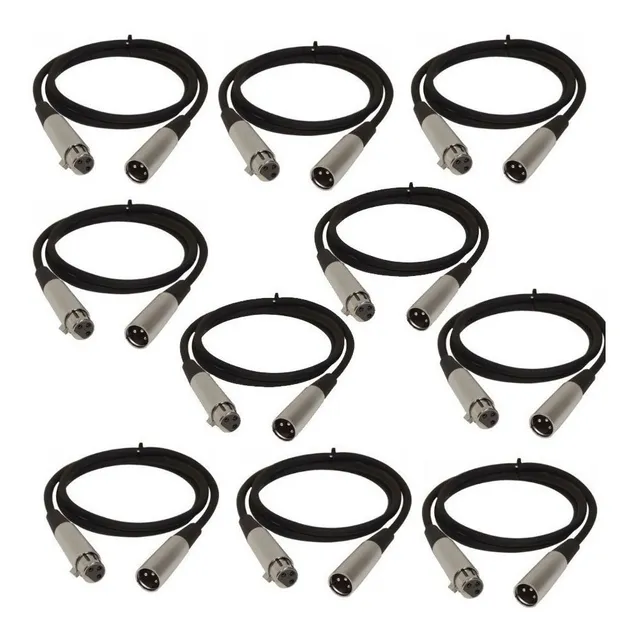 Paquete 10 Cables Dmx Jack Canon A Plug Canon 1m Dmx Nuevos