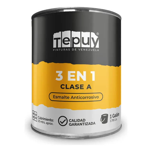 Esmalte 3 En 1 Anticorrosivo 1/4 Galón Tepuy Clase A 
