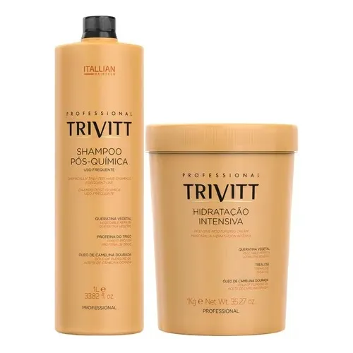 Shampoo Pós Quimica + Mascara Hidratação 1kg Trivitt