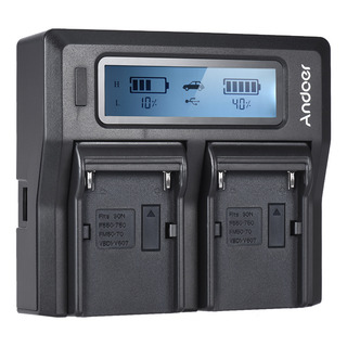 Câmera Carregadora Np-f970 Andoer Channel Digital Dual Lcd Câmera Carregadora Np-f970 Andoer Channel Digital Dual Lcd
