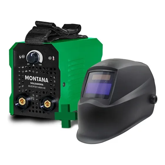 Soldadora Inverter Montana 130 Amp + Careta Fotocromática Color Verde