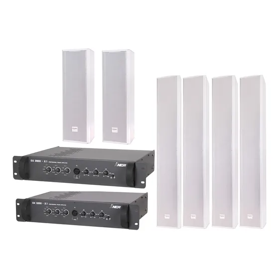 Kit Som Profissional Pub,igreja,bar- 2 Amplificador+torre Br