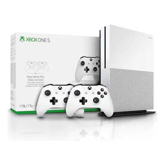 Console Xbox One S Microsoft 1tb 2 Jogos 2 Controles Nf