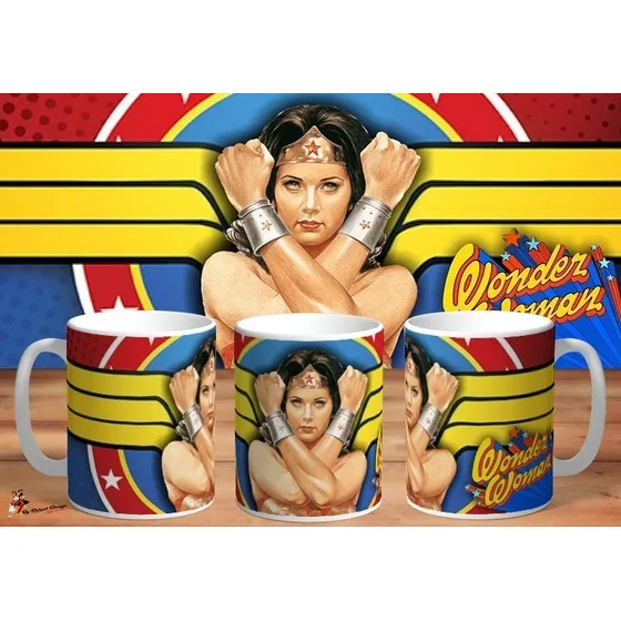 Taza Wonder Woman Retro Lynda Carter 4k Art 02