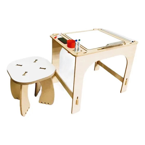 Mesa Didactica Fugi Montessori Con Pizarra Blanca Premium