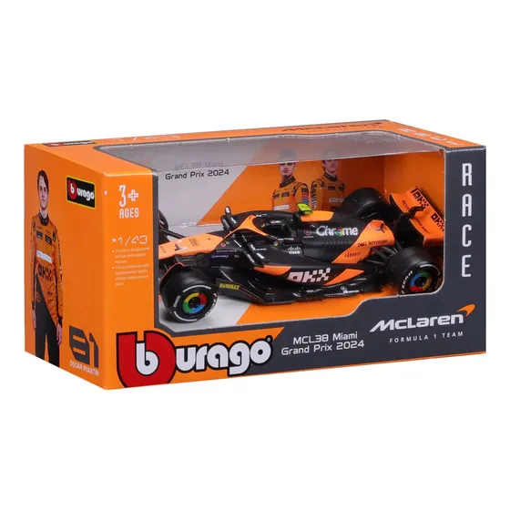Miniatura McLaren MCL38 #4 F1 2024 Gp Miami 1:43 Bburago
