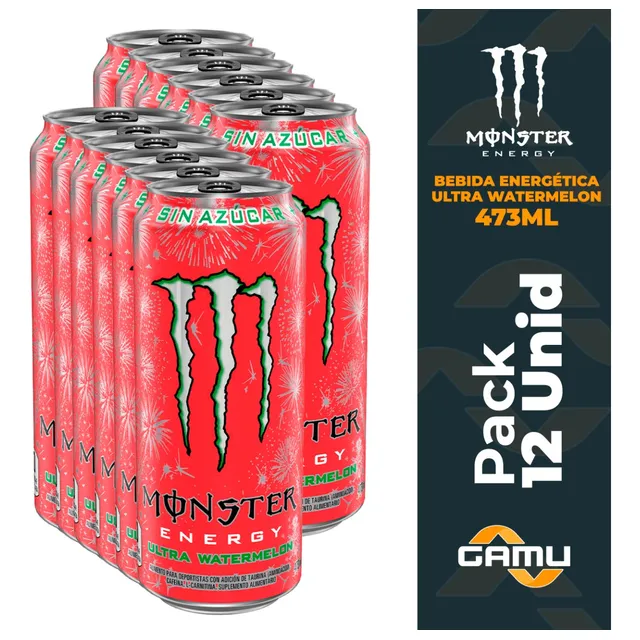 Monster Energy - 473ml - Watermelon Zero - Pack 12 Unid