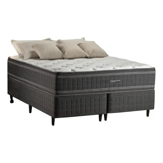 Sommier Queen Size Premium Colchón Espuma Resorte Dormitorio