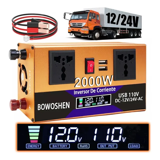 Inversor De Corriente 2000wats Altapotencia Autos 12v A 110v