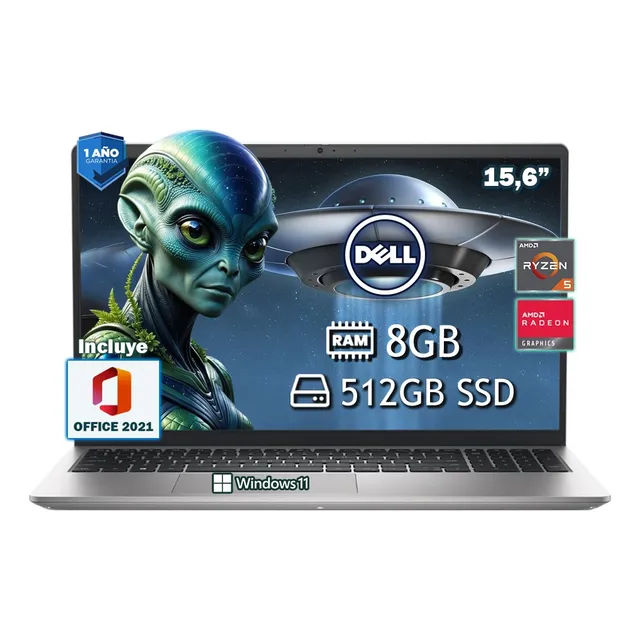 Laptop Dell 3535 Ryzen 5 7520u 512gb 8gb Ram W11 mas Office Color Plateado