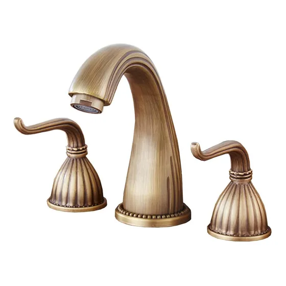 Shauni Grifo Baño 3 Agujero Para Laton Antiguo Fregadero 8 