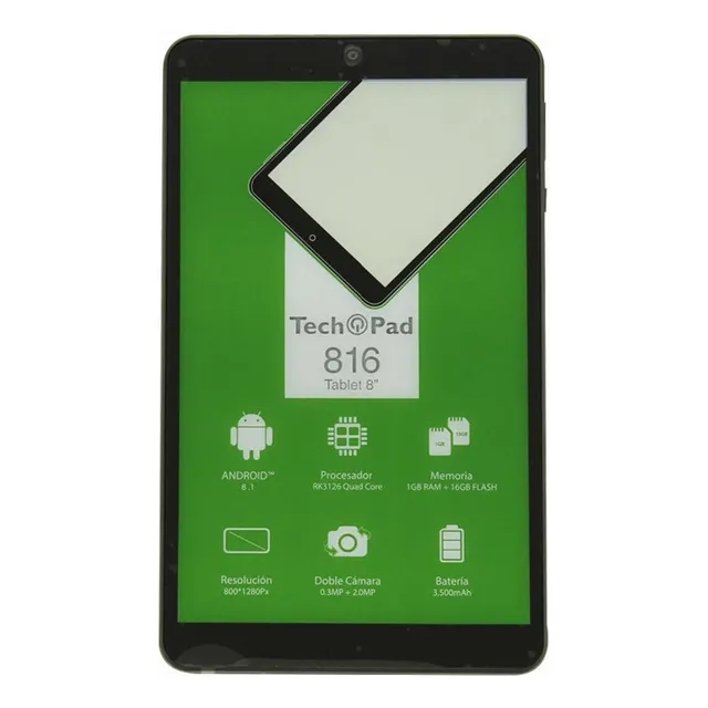 Tablet Tech Pad 816, 8 Pulgadas, 1 Gb Ram, 16gb, Tp-tab816gr