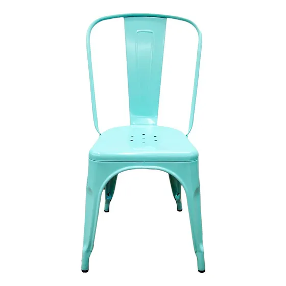 Silla de comedor Starway Tolix con estructura color azul tiffany brillante x 4 unidades
