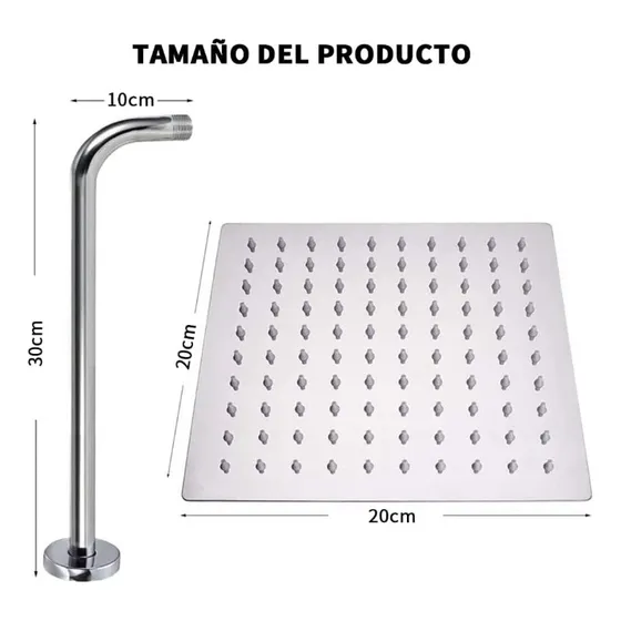 Ducha De 6 Pulgada Con Su Tubo Y Roseta  Acero Inoxidable