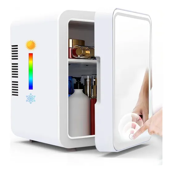 Mini Refrigerador Blanco Portátil Con Iluminación Led 6l