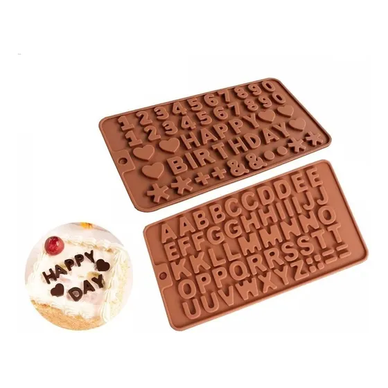 Moldes De Silicon Letras Y Happy Birthday Pack De 2 Unidades