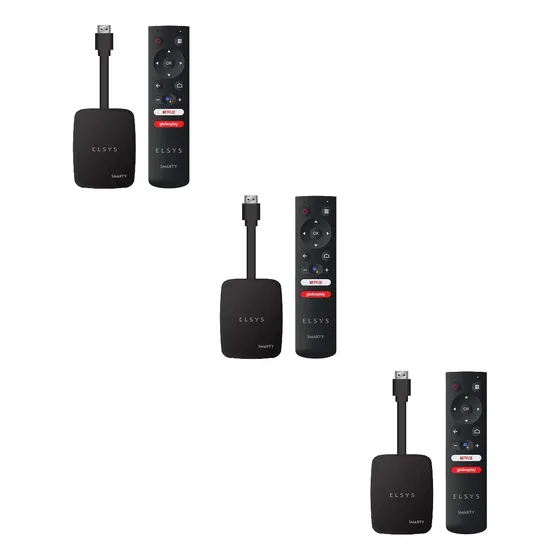 Kit 3 Receptor De Tv Box Via Internet Full Hd Elsys Smarty