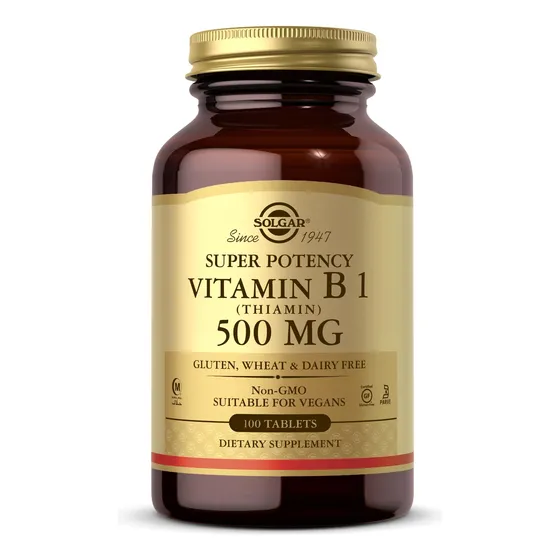 Suplemento Solgar De Vitamina B1 (tiamina) 500 Mg 100 Compri