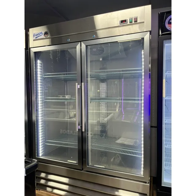 Nevera Exhibidora Dual Vertical Industrial Acero 2 Puertas
