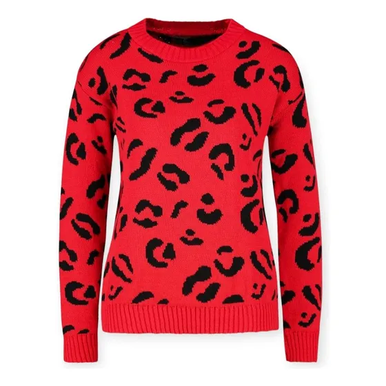 Sweater Cuello Redondo Animal Print Lana  Varios Colores