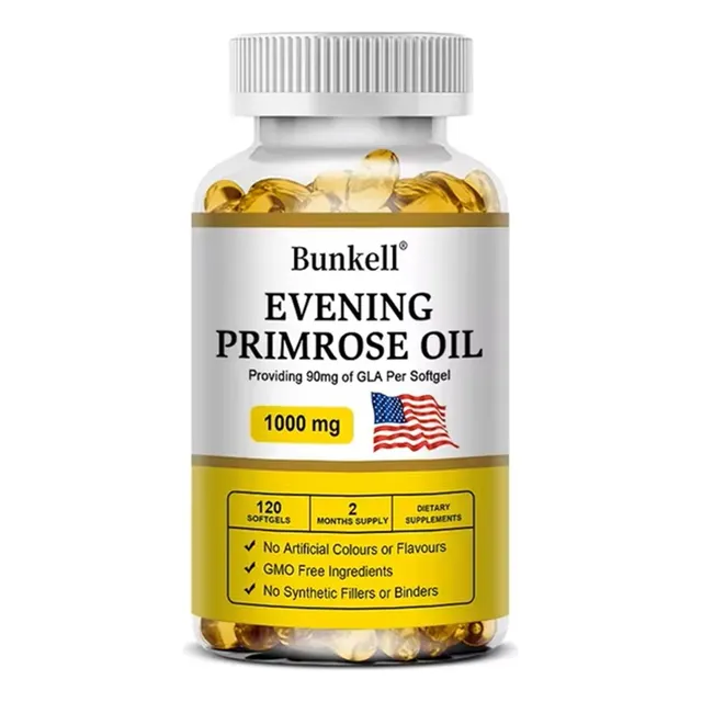 Aceite De Onagra Bunkell 1000 Mg 120 Caps Salud Femenina