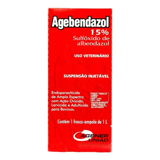 Agebendazol 15% Sulfóxido De Albendazol 1l - Agener União
