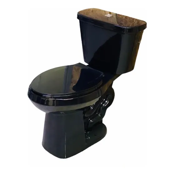 Sanitario Wc 100% Negro, Brillante Taza Con Tanque Y Asiento