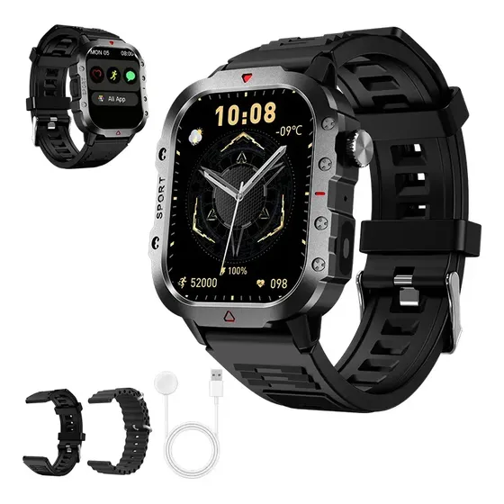 Smartwatch WGP H11 Relógio Inteligente Bluetooth 5.3, Tela IPS TFT 2,01", Masculino Feminino, Monitoramento Completo de Saúde, Compatível Android iOS