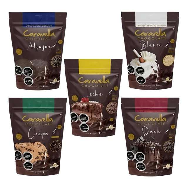 Cobertura Chocolate Caravella 1kg Blanco Negro Alfajor Chips