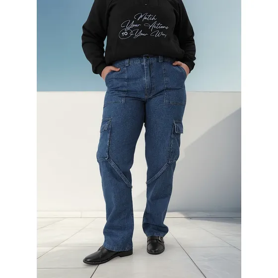 Pantalón Amravati Jean Mujer Rígido Talle Especial