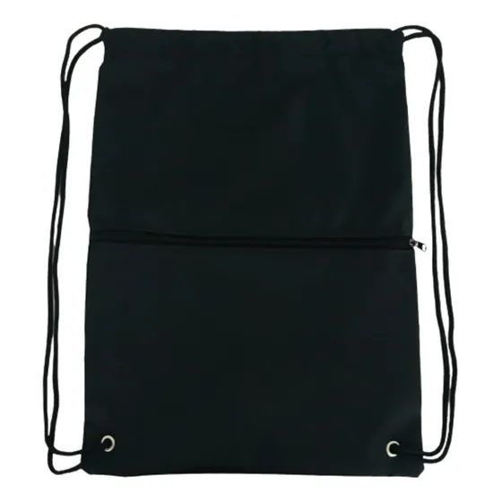 Bolsa Mochila Sacola Academia Impermeável Forrada Cor Preto Liso