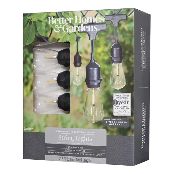 Extensión Luces Led Edison De 15bombillos Vintage 6,6metros