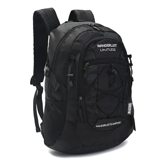 Mochila Active Limitless Con Cobertor Para Lluvia Wanderlust Diseño De La Tela Negro