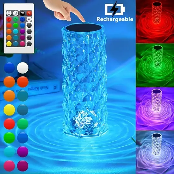 Lampara Led Rgb De Mesa Moderna Tactil Control Usb Recargabl