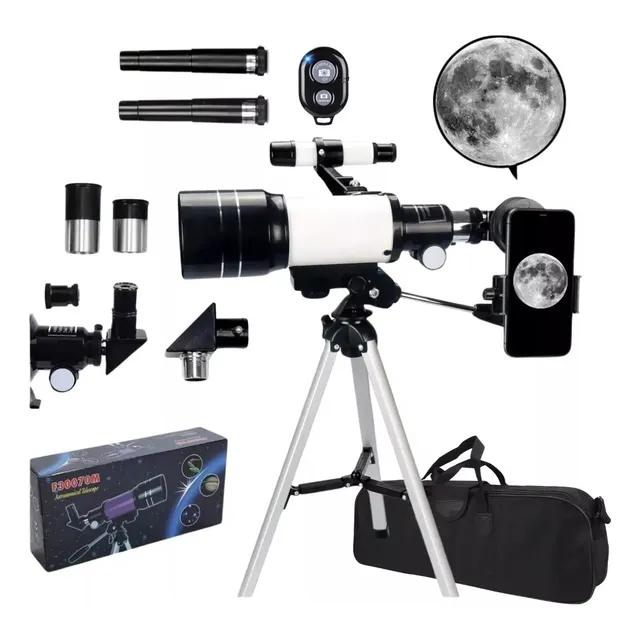 Telescópio Astronômico 70mm Com Tripé F300 70m F30070m Ultra