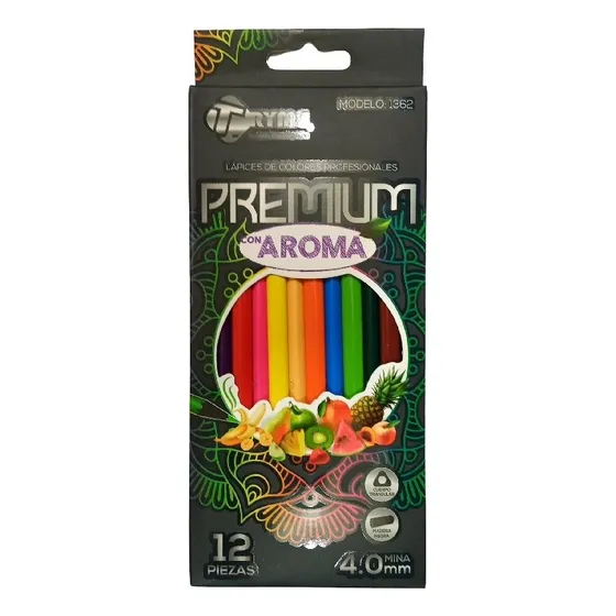 12 Lapices De Colores Profesionales Con Aroma Tryme Premium