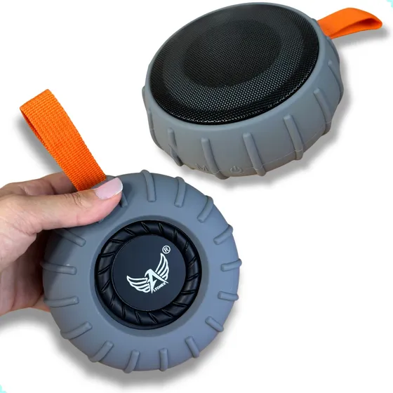 Caixa De Som Bluetooth Redonda Led Com Alça Portátil Pequena